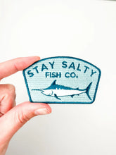 Load image into Gallery viewer, Stay Salty Fish Co. Embroidered Iron-On Patch with Marlin