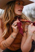 Load image into Gallery viewer, Show Day D Ring Snaffle Bit Wild Rag Scarf in Vintage Plum Unique Gift