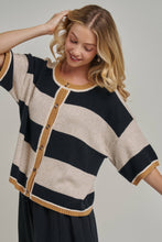 Load image into Gallery viewer, WIDE STRIPE LOOSE FIT SWEATER CARDIGAN_JLT00402-01