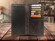 Load image into Gallery viewer, Mallard Burnished Leather Secretary Wallet