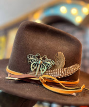 Load image into Gallery viewer, Turquoise Boho Filigree Butterfly Western Hat Pin Hat Bar