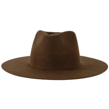 Load image into Gallery viewer, Women's Wool Felt Flat Brim Fedora Hat - Style Rancher