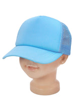 Load image into Gallery viewer, Kids Five Panel Sponge Padded Trucker Hat: TEAL / ONE SIZE