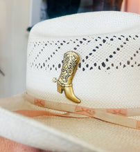Load image into Gallery viewer, Western Aged Brass Cowboy Boot Hat Pin
