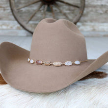 Load image into Gallery viewer, White &amp; Neutral Stone Chain Hat Band – June