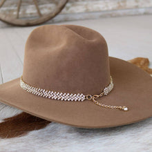 Load image into Gallery viewer, Gold Rhinestone Bling Hat Band - The Loretta