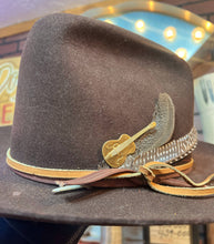 Load image into Gallery viewer, Raw Brass Western Guitar Hat Pin Har Bar