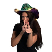 Load image into Gallery viewer, Light Up Flashing Fleur De Lis Cowboy Hat