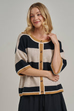 Load image into Gallery viewer, WIDE STRIPE LOOSE FIT SWEATER CARDIGAN_JLT00402-01