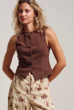Load image into Gallery viewer, Fitted Gold Button Front Denim Vest