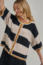 Load image into Gallery viewer, WIDE STRIPE LOOSE FIT SWEATER CARDIGAN_JLT00402-01
