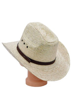 Load image into Gallery viewer, Kids Ridgetop Crown Palm Leaf Straw Cowboy Hat