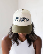 Load image into Gallery viewer, It's Gonna Be a Good Day Hat Olive Green &amp; Navy