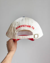 Load image into Gallery viewer, 250 USA Low-Profile Baseball Hat - Navy, Red &amp; Cream