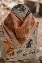 Load image into Gallery viewer, Western Harvest in Dusty Rose Silk Wild Rag Scarf