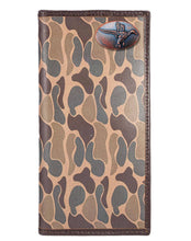 Load image into Gallery viewer, Mallard Men's Secretary Old School Camo Leather Wallet.