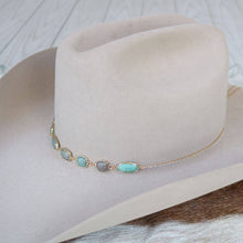 Load image into Gallery viewer, Turquoise &amp; Grey Stone Chain Hat Band – Ada