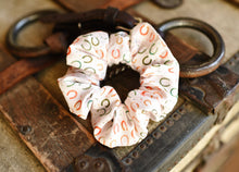 Load image into Gallery viewer, Lucky Cowgirl Colorful Horseshoes Scrunchie Cowgirl Hair Accessory - Stocking Stuffer Gift
