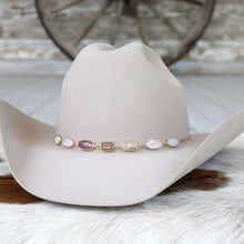Load image into Gallery viewer, White &amp; Neutral Stone Chain Hat Band – June