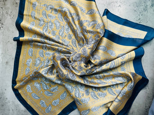 Lemon Sapphire Paisley Wild Rag
