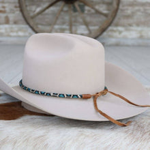Load image into Gallery viewer, Round Blue Snake Print Beaded Hat Band
