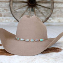 Load image into Gallery viewer, Turquoise &amp; Grey Stone Chain Hat Band – Ada