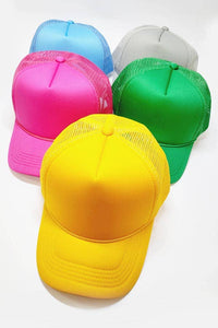 Solid Color Foam Sponge Mesh Trucker Hat