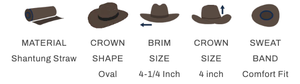 BACKROADS IVORY SHANTUNG STRAW