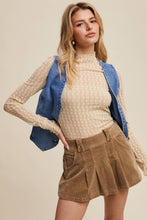 Load image into Gallery viewer, Semi Sheer Textured Lace Long-Sleeve Layering Top LT1424