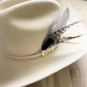 Feather Hat Accent - Sweet Cream