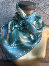 Load image into Gallery viewer, Turquoise Rust Paisley Wild Rag