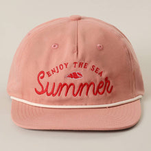 Load image into Gallery viewer, ENJOY THE SEA Summer Embroidered Flat Bill Rope Trucker Hat