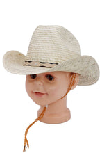 Load image into Gallery viewer, Little Kids QH Palm Leaf Straw Cowboy Hat