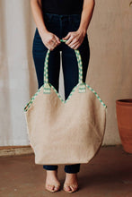 Load image into Gallery viewer, Green, Navy &amp; Multicolored Floral Tote