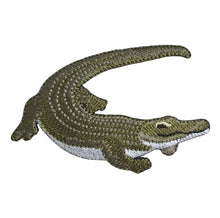 Load image into Gallery viewer, Realistic Crocodile, Reptiles, Green White - Iron on Patch