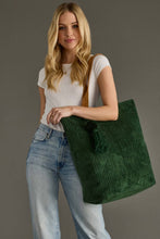 Load image into Gallery viewer, Dk. Green Corduroy Tote