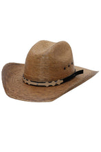 Load image into Gallery viewer, Kids Eyeleted Cutter Crown Palm Straw Cowboy Hat