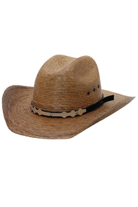 Kids Eyeleted Cutter Crown Palm Straw Cowboy Hat