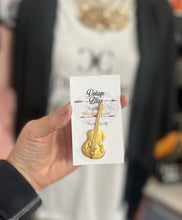 Load image into Gallery viewer, Raw Brass Western Guitar Hat Pin Har Bar