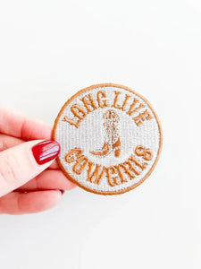 Long Live Cowgirls Embroidered Iron-On Patch Western