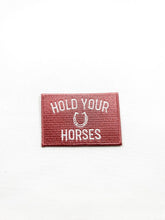Load image into Gallery viewer, Pink and White Hold Your Horses Iron On Patch, Western Gift