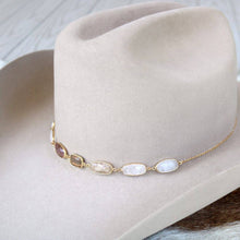 Load image into Gallery viewer, White &amp; Neutral Stone Chain Hat Band – June