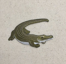 Load image into Gallery viewer, Realistic Crocodile, Reptiles, Green White - Iron on Patch