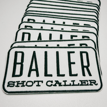 Load image into Gallery viewer, 4" BALLER Shot Caller - White &amp; Black -  Embroidered Hat Patch