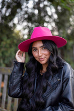 Load image into Gallery viewer, 100% Wool Felt Flat Brim Fedora Hat - Style Rancher