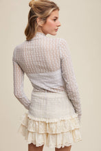 Load image into Gallery viewer, Semi Sheer Textured Lace Long-Sleeve Layering Top LT1424