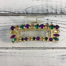 Load image into Gallery viewer, Mardi Gras gemstone claw clips