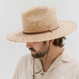 PIPELINE LIFEGUARD-STYLE PALM STRAW HAT